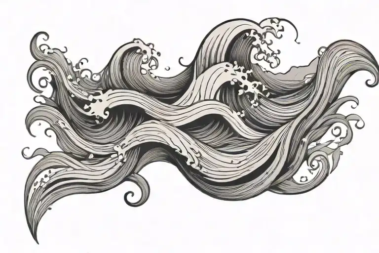 line of waves forming tattoo design idea