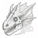 triceratops skull sketch style illustration tattoo design idea