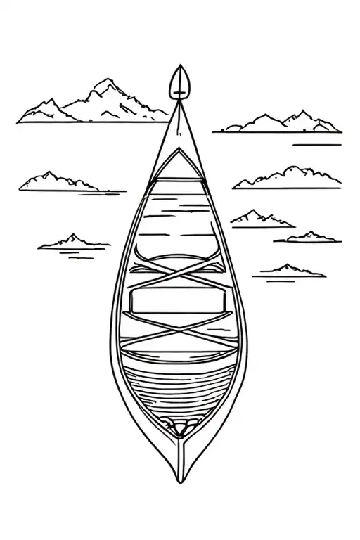 canoe, travel, ocean, animal tattoo design idea
