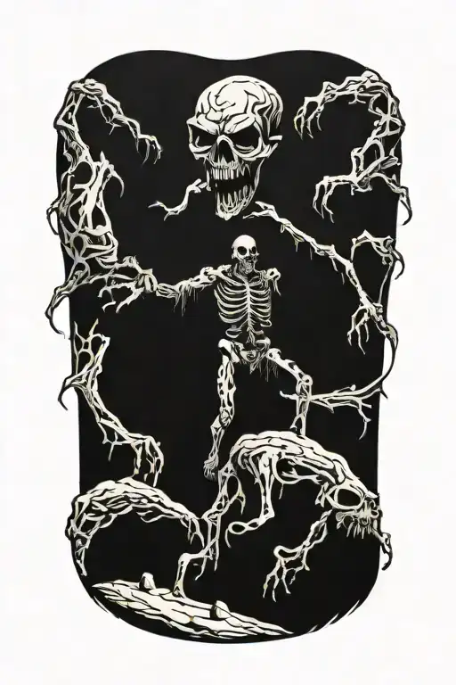 zombie graveyard tattoo design idea