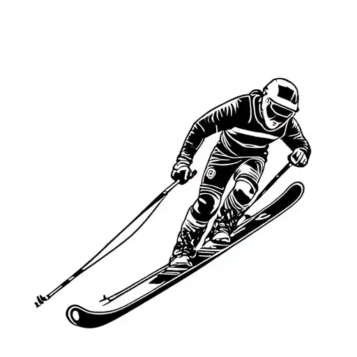 racing skier carving tattoo design idea