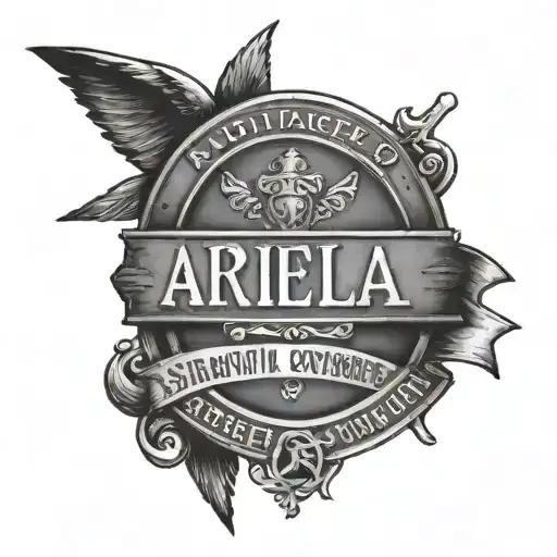 name ariella with street signs incorporated and family values tattoo design idea