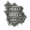 name ariella with street signs incorporated and family values tattoo design idea