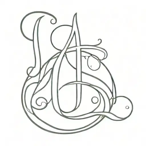 Small tattoo with letters E J L tattoo design idea