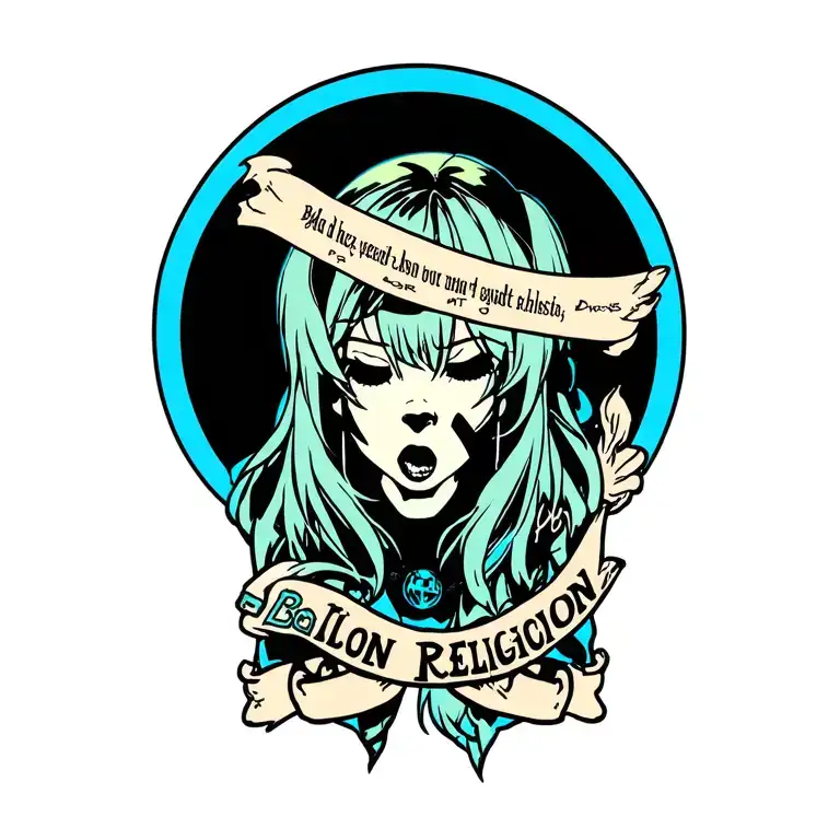 Bad Religion Crossbuster with lyrics incorporated tattoo design idea