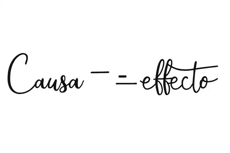 "Causa -> effetto " "Causa -> effetto " Matching tattoos for mother and daughter, ultra-minimalist style, fine line aesthetic. First tattoo: the word "Causa" in tattoo design idea