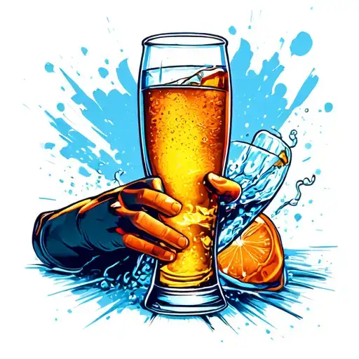 drinking alcohol and driving fast tattoo design idea