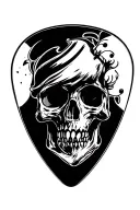 in memory guitar pick tattoo design idea