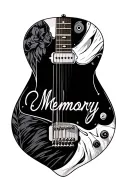in memory guitar pick tattoo design idea