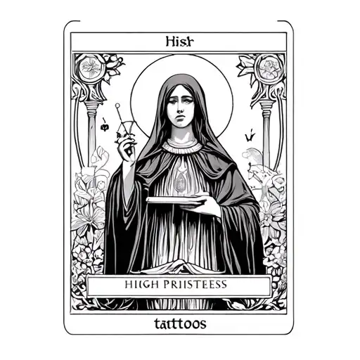 high priestess tarot card tattoo design idea