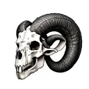 realistic ram skull tattoo design idea