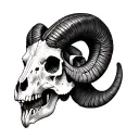 realistic ram skull tattoo design idea