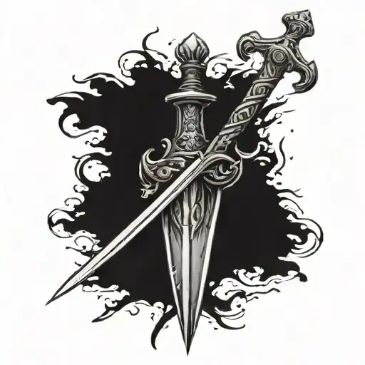 the name "Arthur" with the sword incorperated somehwhere tattoo design idea