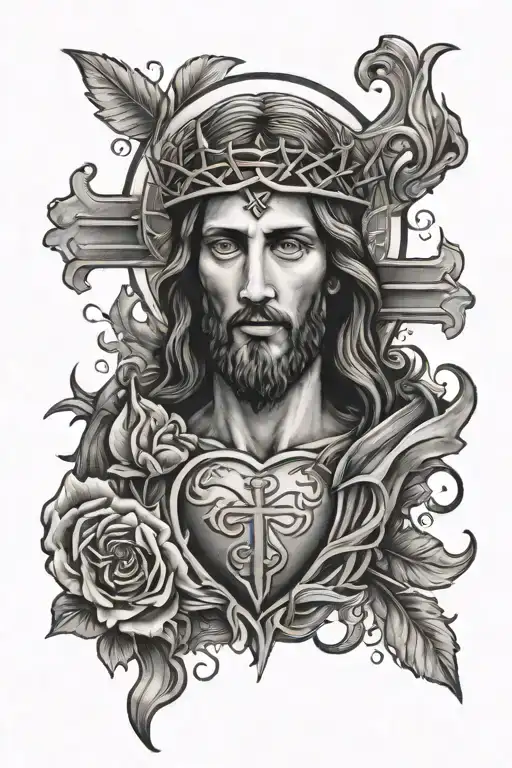 heart of Jesus tattoo design idea