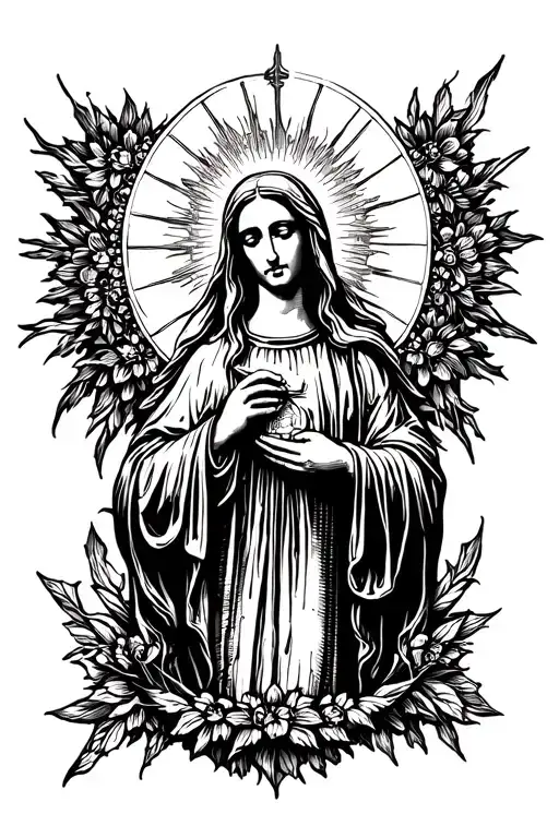 virgin mary tattoo design idea