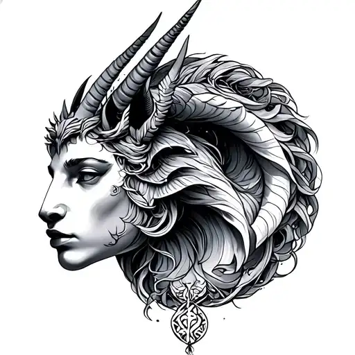 Aquarius And Capricorn tattoo design idea