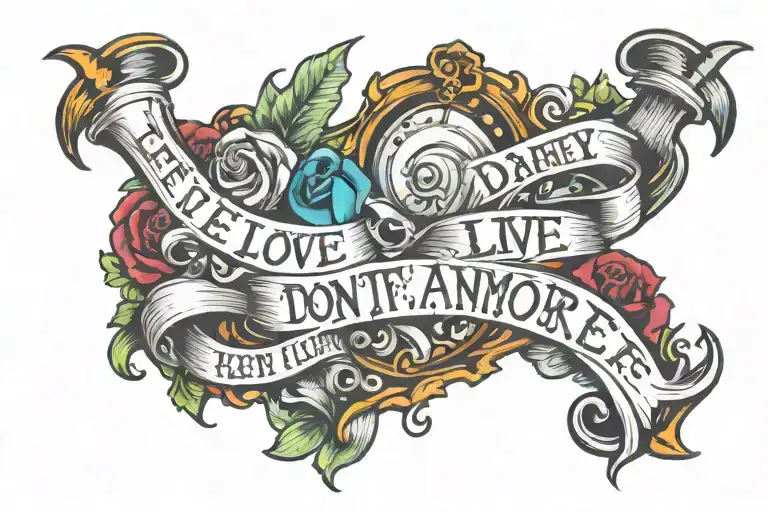 3 names of ex girlfriend with a saying love don't live here anymore  tattoo design idea
