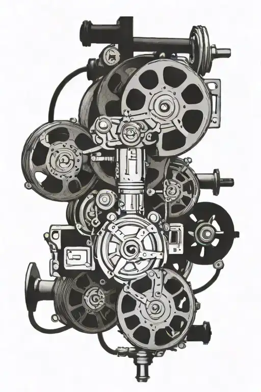 Old film reel intertwined tattoo design idea