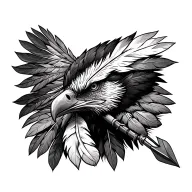 indian arrow eagle feathers tattoo design idea
