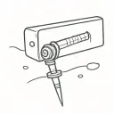 simple gravestone over a syringe symbolizing the client's tattoo design idea
