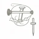 simple gravestone over a syringe symbolizing the client's tattoo design idea