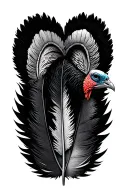 turkey feathers tattoo design idea
