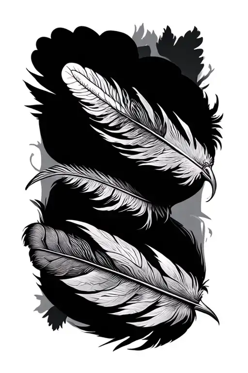 turkey feathers tattoo design idea