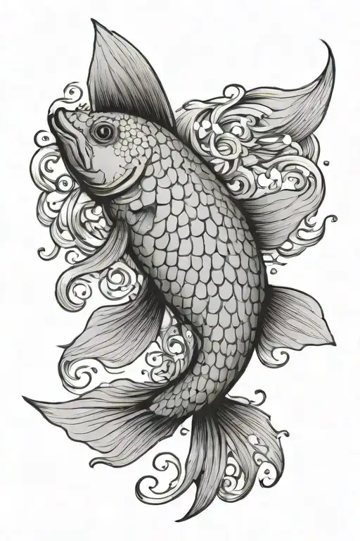 One golden fish from one hundred years of solitude tattoo design idea