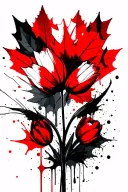 Tulips Maple Leaves Flag Canada tattoo design idea
