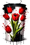 Tulips Maple Leaves Flag Canada tattoo design idea