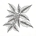 coffee plant, coffee beans growing same branch tattoo design idea