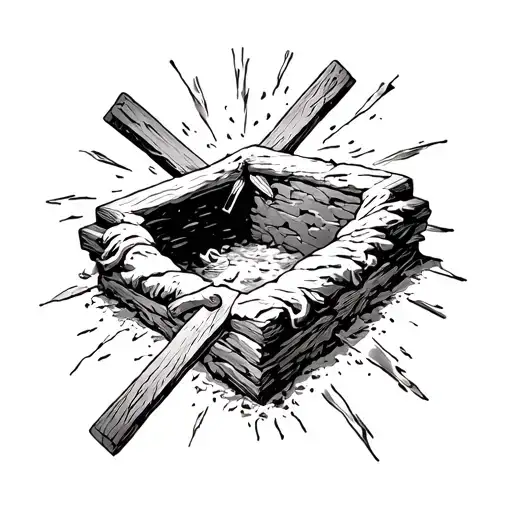 Jesus empty tomb and the crosses tattoo design idea