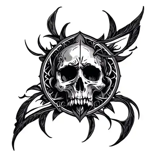 vintage gothic neo tribal tattoo with biblical meaning tattoo design idea