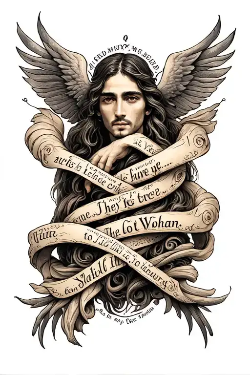 biblical verse intertwined tattoo design idea