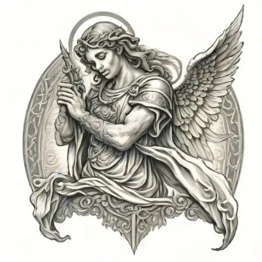 biblical Angel tattoo design idea
