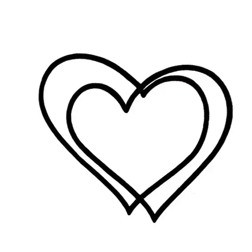 triple loop heart shape tattoo design idea