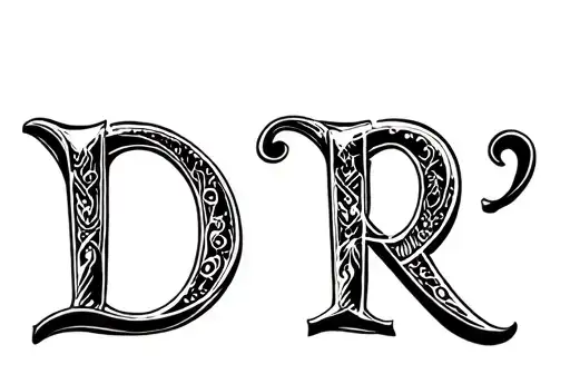 "DR" tattoo design idea