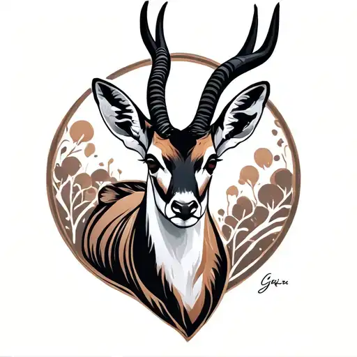 gazelle tattoo design idea