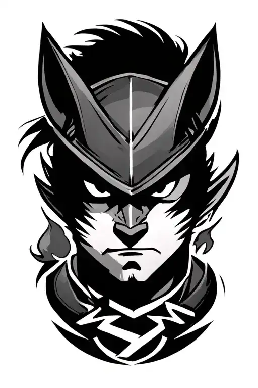 Jin Sakai with Sly Cooper symbol intertwined tattoo design idea