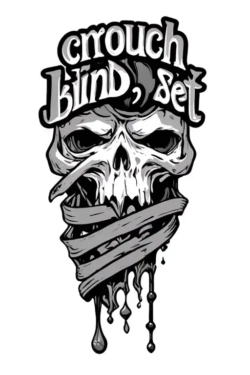 "crouch, bind, set" just words tattoo design idea