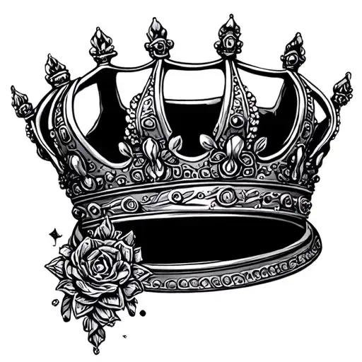 "Paisley" princess crown tattoo design idea