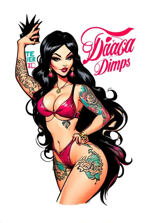 "Dimps" gangster jessica rabbit tattoo design idea