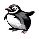 chubby penguin tattoo design idea