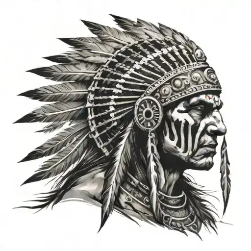 Indian warrior tattoo design idea