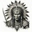 Indian warrior tattoo design idea