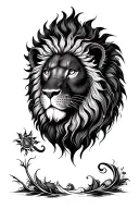 lion sun babyface tattoo design idea