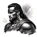 General Maximus, from the movie Gladiator in blackwork tattoo design idea