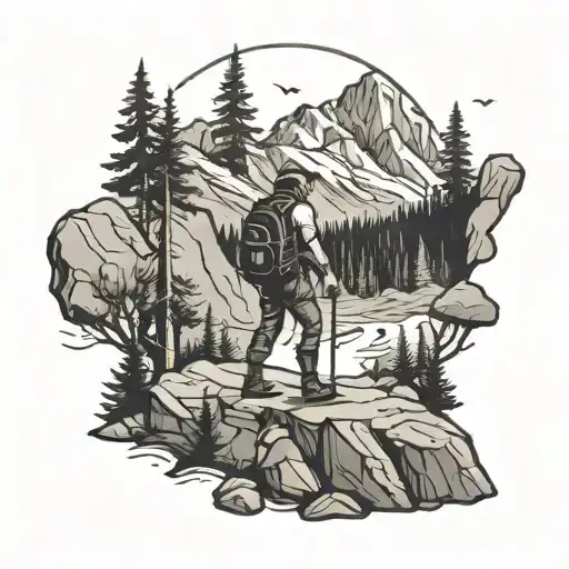 Hiking tattoo design idea