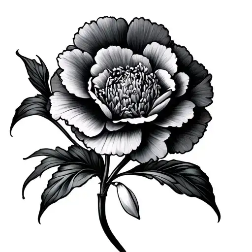 Carnation And Snowdrop tattoo design idea