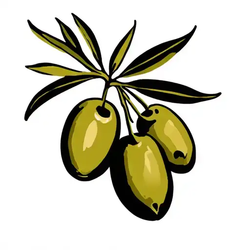 olive with bold outlines tattoo design idea